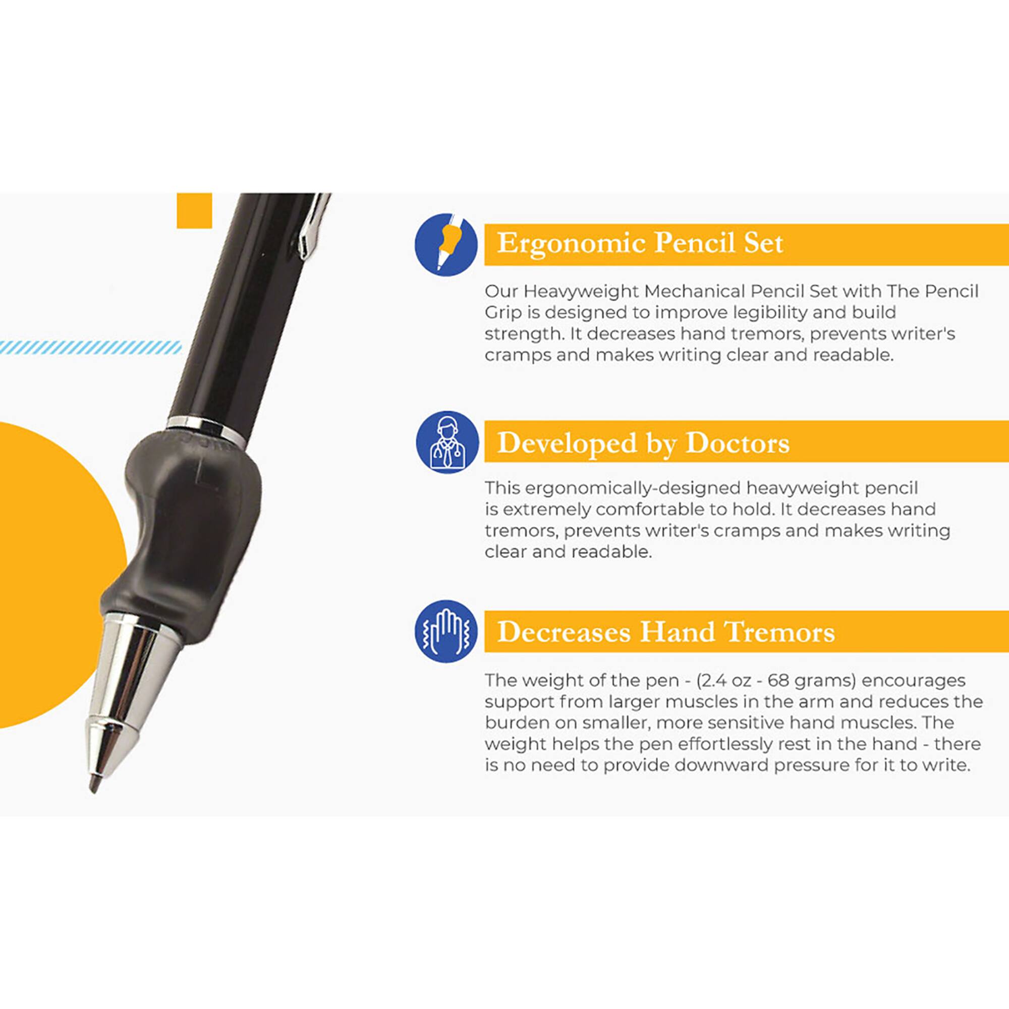 The Pencil Grip Black Heavyweight Ball Pen with The Pencil Grip